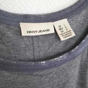 DKNY Tank top Glamor Gray Pima Cotton modal with sequins Size L